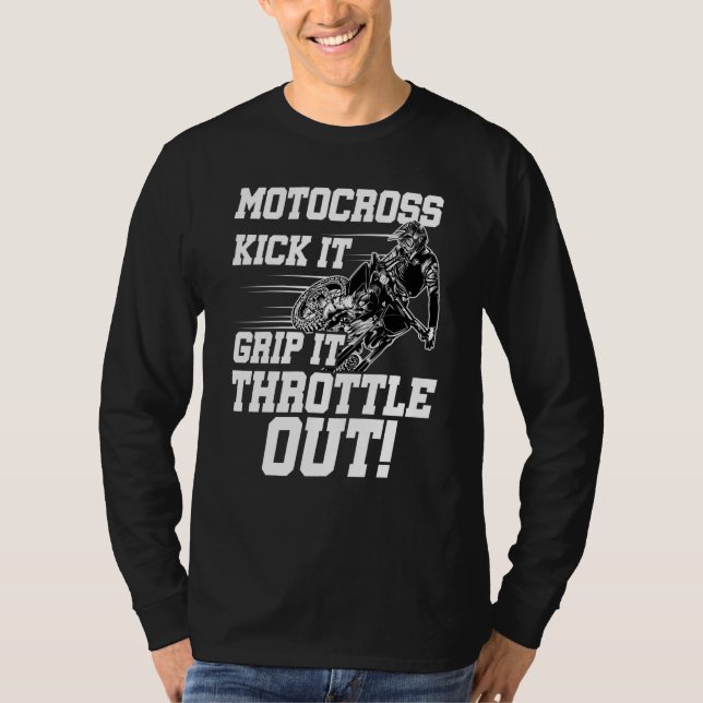 Camiseta Kick It Grip It Throttle It Out Dirt Biker Motocro (Anverso)