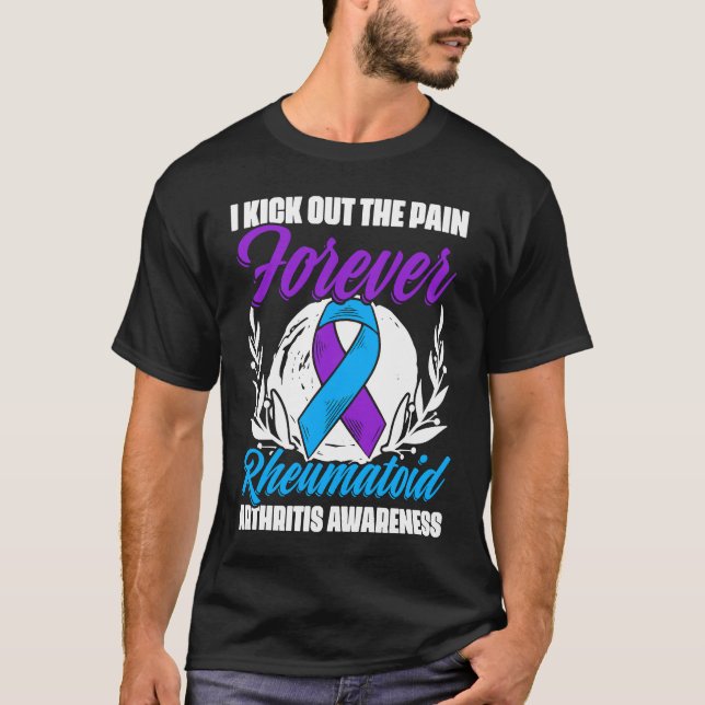 Camiseta Kick The Pain Ribbon Rheumatoid Arthritis Awarenes (Anverso)