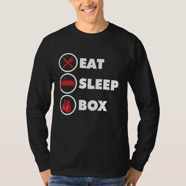 Camiseta Kickboxer Eat Sleep Box Funny Boxing Lover Boxer K (Anverso)
