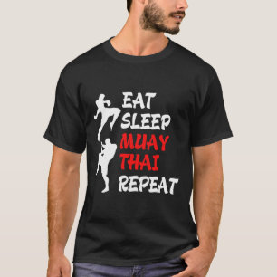 Camiseta Kickboxing Boxeo Tailandés Comer Dormir Muay Thai