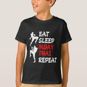 Camiseta Kickboxing Boxeo Tailandés Comer Dormir Muay Thai