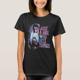 Camiseta Kickboxing Divertido Solo Una Chica Que Golpea Cos