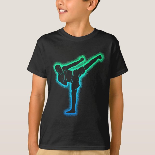 Camiseta Kickboxing Kickboxer Karate Taekwondo Kids Boys Me (Anverso)
