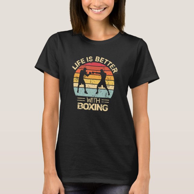 Camiseta kickboxing Life es mejor con boxeo para m (Anverso)