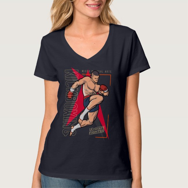 Camiseta Kickboxing | Mujeres V-Neck (Anverso)