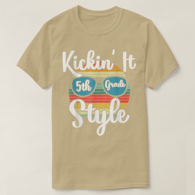 Camiseta Kickin' It 5th Grade Style Back To School Elementa (Diseño del anverso)