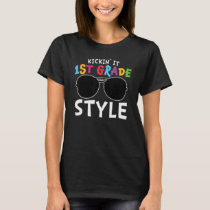 Camiseta Kickin It First Grado Estilo Cute 1º Grado