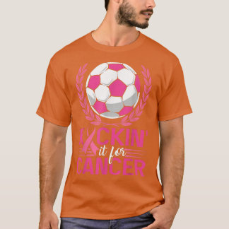 Camiseta Kickin It for Cancer Soccer Pink Ribbon Breast Can