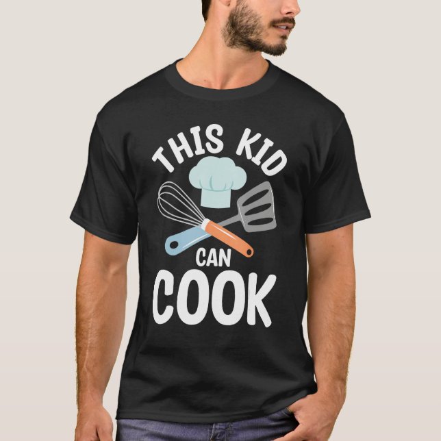 Camiseta Kid Can Cook Expert Chef Cooking  Culinary Graphic (Anverso)