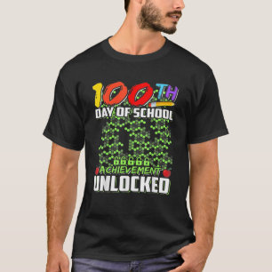 Camiseta Kid Level 100 Days Of School Unlocked Gamer Video