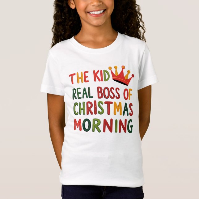Camiseta Kid Real Boss Navidades por la mañana (Anverso)