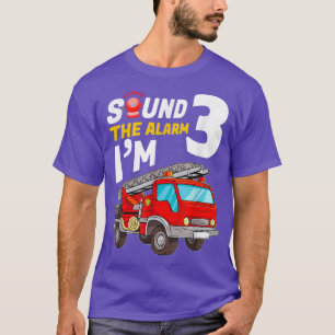 Camiseta Kid Sound the Alarm I’m 3 - Bombero de camión de b