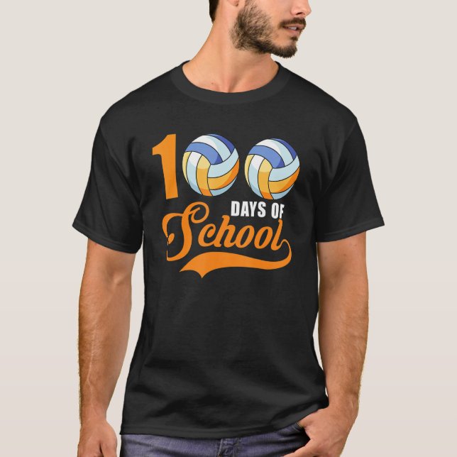 Camiseta Kid Volleyball Shirts For Girls, Happy 100th Day O (Anverso)