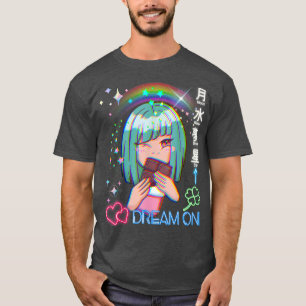 Camiseta Kidcore Kawaii Candy Anime Chica Glitchy Vaporwave