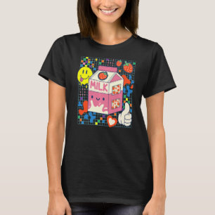 Camiseta Kidcore Patches D De Tela De Fresa Estética