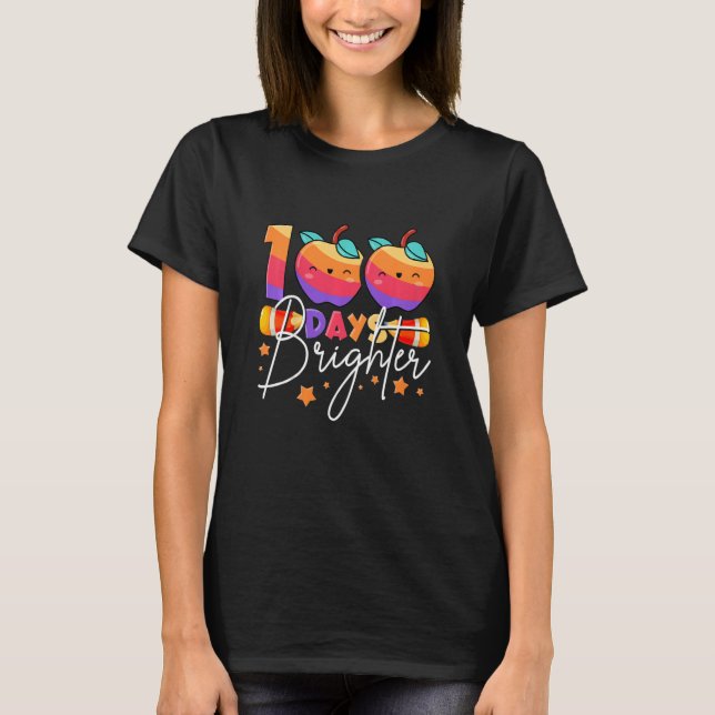 Camiseta Kids 100 Days Brighter First Grader 100 Days Of Sc (Anverso)