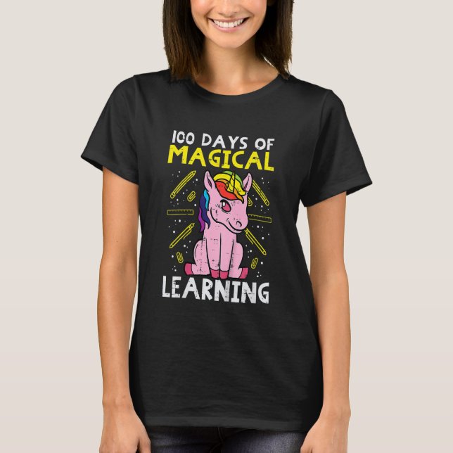 Camiseta Kids 100 Days Magical Learning Unicorn 100th Day S (Anverso)