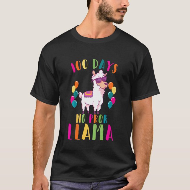 Camiseta Kids 100 Days Of School Girls 100 Days No Prob Lla (Anverso)