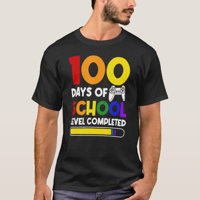 Camiseta Kids 100 Days Of School Level Completed 100th Day  (Anverso)
