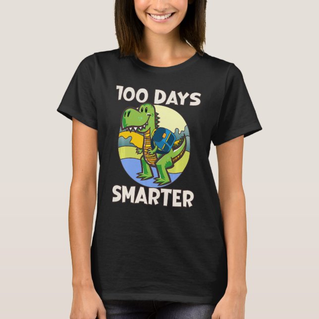 Camiseta Kids 100 days smarter, Cute dino Happy 100th Day o (Anverso)