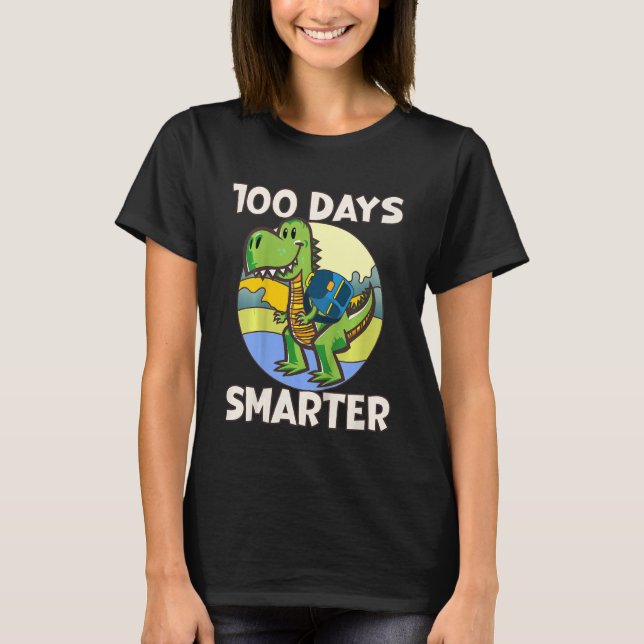 Camiseta Kids 100 days smarter, Cute dino Happy 100th Day o (Anverso)