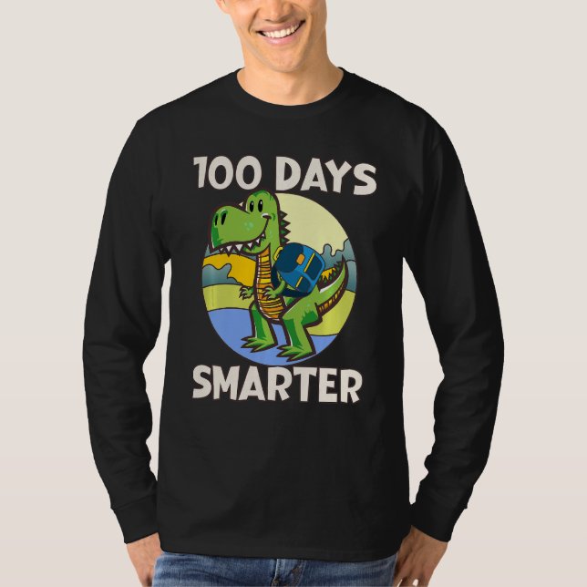Camiseta Kids 100 days smarter, Cute dino Happy 100th Day o (Anverso)