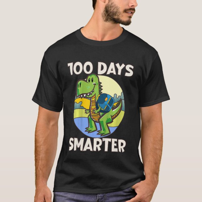 Camiseta Kids 100 days smarter, Cute dino Happy 100th Day o (Anverso)