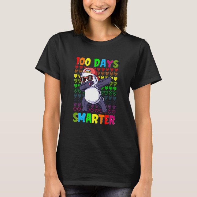 Camiseta Kids 100 Days Smarter Hearts Dabbing Panda 100th D (Anverso)