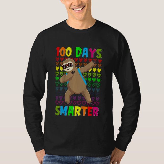 Camiseta Kids 100 Days Smarter Hearts Dabbing Sloth 100th D (Anverso)