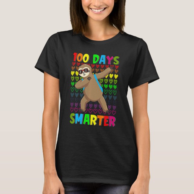 Camiseta Kids 100 Days Smarter Hearts Dabbing Sloth 100th D (Anverso)