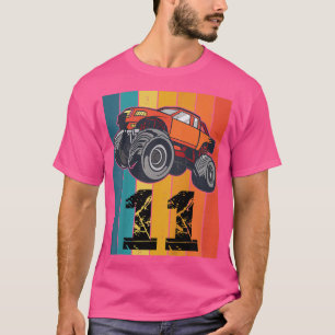 Camiseta Kids 11 Years Monster Truck Car Birthday1405