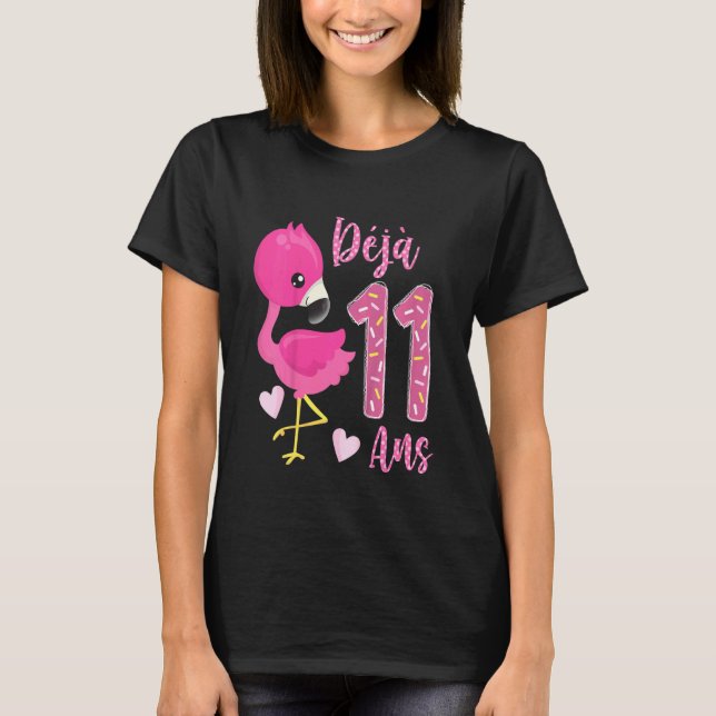 Camiseta Kids 11th Birthday Pink Flamingo 11th Birthday Gir (Anverso)