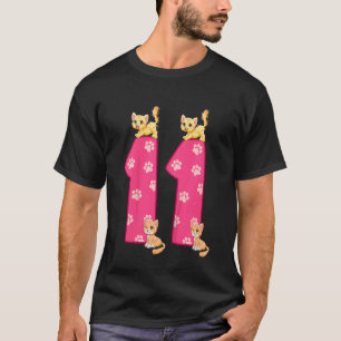 Camiseta Kids 11th Cat Birthday Celebrant Kitte de 11 años