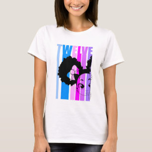 Camiseta Kids 12 Retro Black Girls 12th Birthday Peekaboo A
