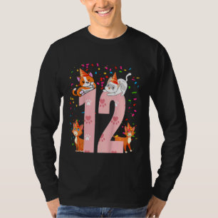 Camiseta Kids 12th Cat Birthday Celebrant Kitte de 12 años