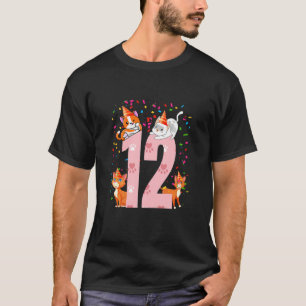 Camiseta Kids 12th Cat Birthday Celebrant Kitte de 12 años