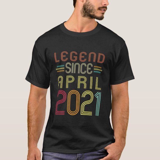 Camiseta Kids 1 Year Old Gifts - Legend Since April 2021 1S (Anverso)