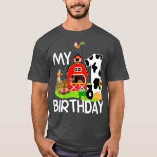 Camiseta Kids 1st Birthday  Farm Tractor Pig Horse Cow