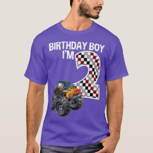 Camiseta Kids 2 Year Old 2nd Birthday Boy Monster Truck Car