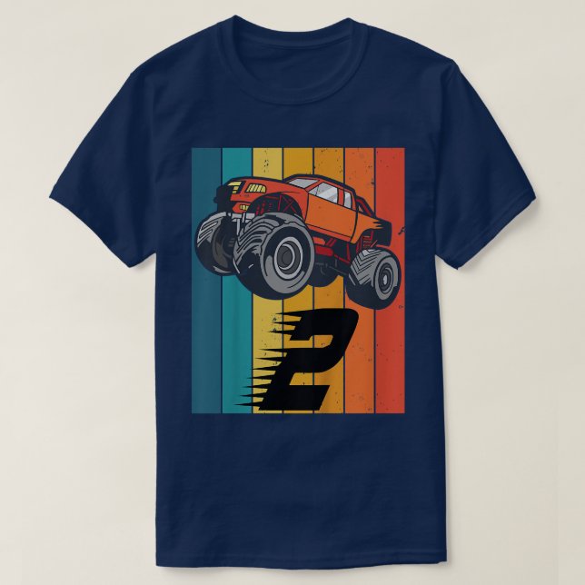 Camiseta Kids 2 Years Monster Truck Boy Car Birthday1410 (Diseño del anverso)