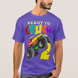 Camiseta Kids 2nd Birthday Boys Monster Truck 2 Year Old Ra