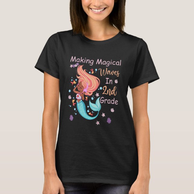 Camiseta Kids 2nd Grade Mermaid Making Magical Waves Kids G (Anverso)
