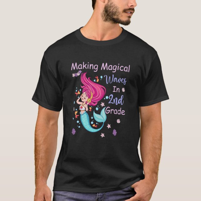 Camiseta Kids 2nd Grade Mermaid Making Magical Waves Kids G (Anverso)