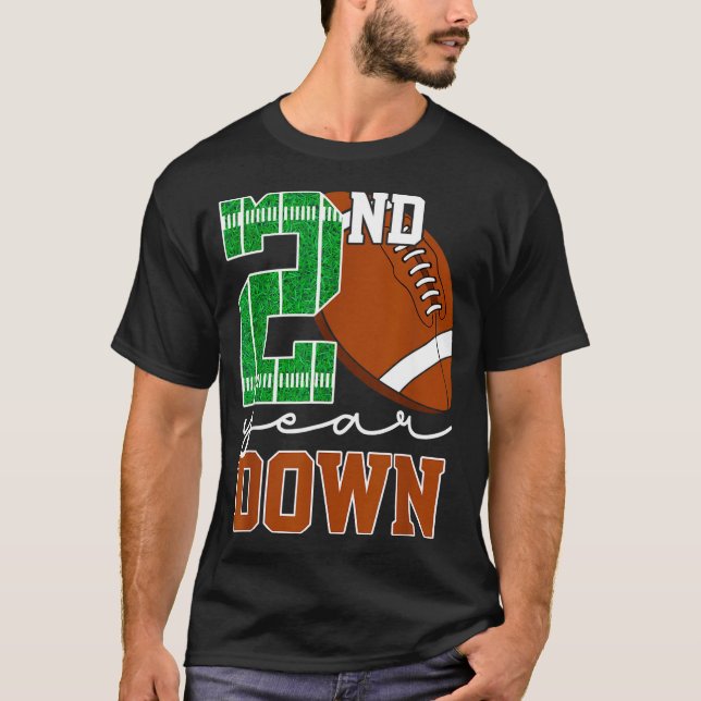 Camiseta Kids 2nd Year Down Football Birthday Boy Party 2 Y (Anverso)
