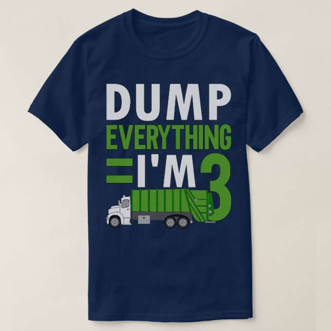 Camiseta Kids 3 Years Old Boy Garbage Trucks Old 3rd Birthd (Diseño del anverso)