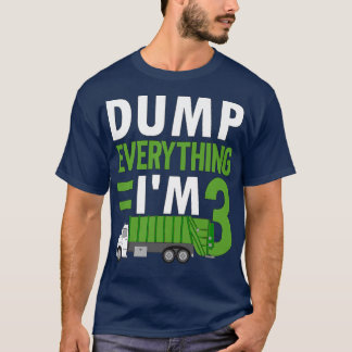 Camiseta Kids 3 Years Old Boy Garbage Trucks Old 3rd Birthd