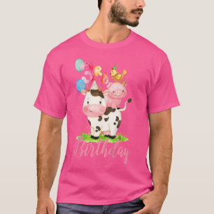 Camiseta Kids 3 years Old Girl Farm Animals Its My 3rd Birt