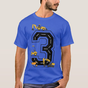 Camiseta Kids 3rd Birthday Crane Excavator Truck 3 Year Old