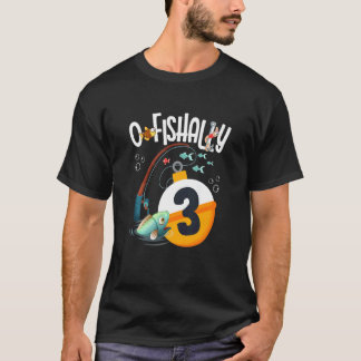 Camiseta Kids 3rd Birthday Fishing Theme For Boys And Girls