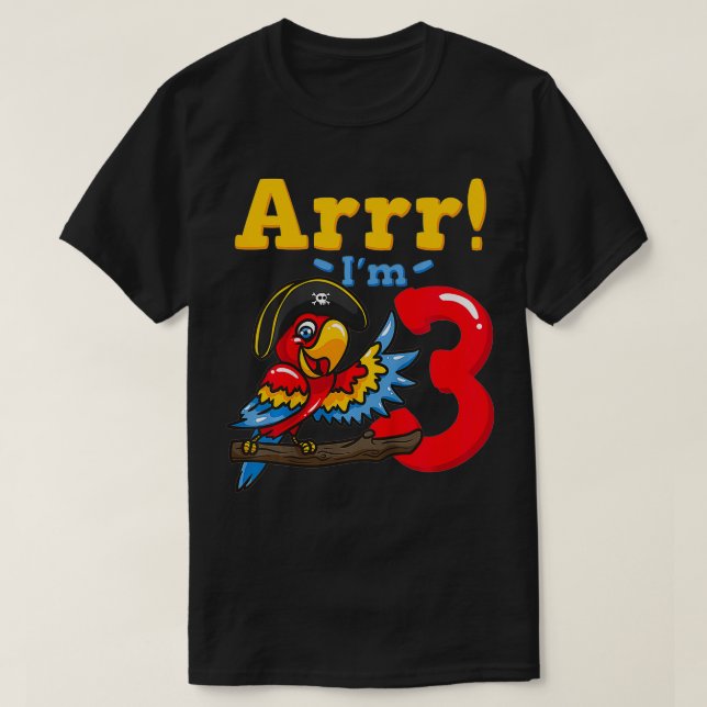 Camiseta Kids 3rd Birthday Pirate Pirates Birthday Party Pa (Diseño del anverso)